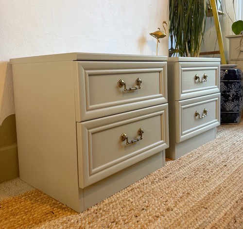 Refinished pair bedside - pair,