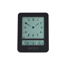 Acctim Sinclair Digital Alarm Clock Radio Controlled Dual Couples Alarm Black