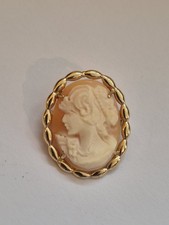 Gold Plated Cameo Brooch-