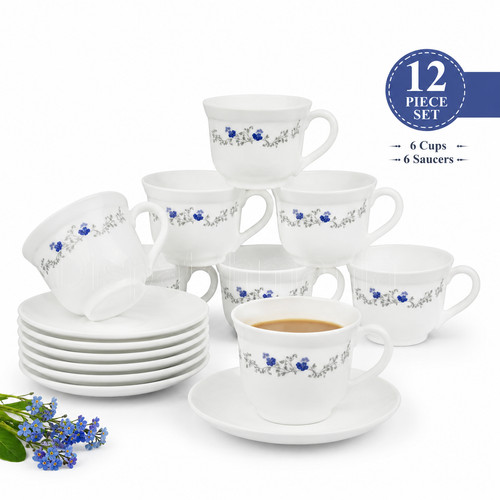 Tea cup saucer set - cup, 12pc