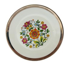 Vintage Royal Winton Grimwades Folk Art Dinner Plate 10" Silver Border Floral