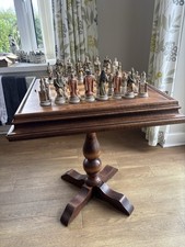 Stunning Vintage Oak Chess And Games Table