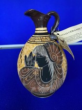 Handmade Greek Ceramic Vase Ancient Style Oinoche Wine Jug Design Made in Greece
