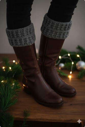 Handmade crochet boot - cuffs,