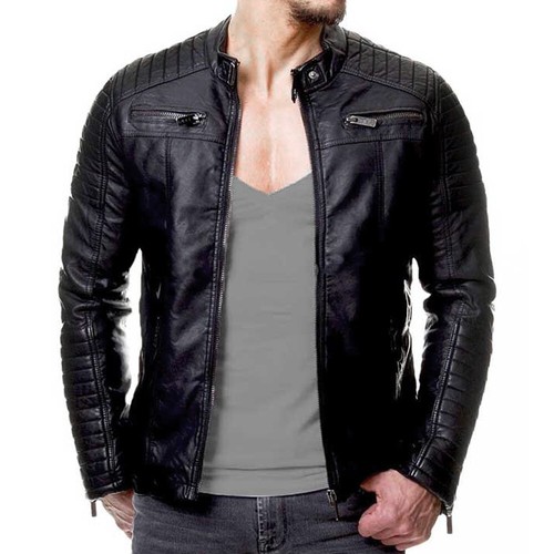 Mens cafe racer jacket real - mens,
