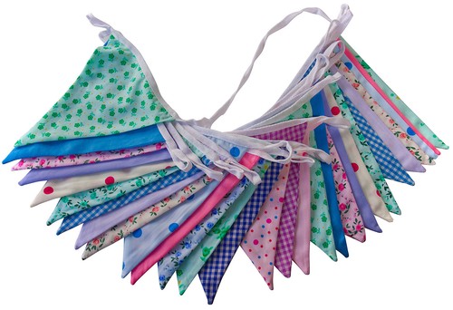 Floral fabric bunting double - fabric,