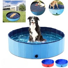 LARGE FOLDING PET BATH DOG SWIMMING POOL PORTABLE BATH PADDLING PUPPY BATHTUB UK