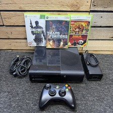 Xbox 360 E Slim 250GB Console Bundle Setup Tested Working Controller 3 Games