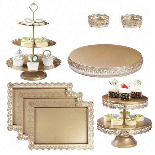 8pcs light gold cake - cake, set