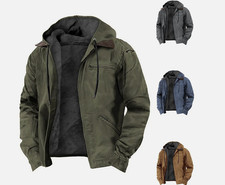 Men's Casual Padded Jacket Winter Warm Hooded Soft Comfort Coat Thick Jacket Top