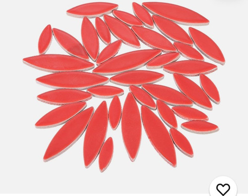 Petal ceramic mosaic - , red