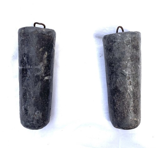 Pair antique lead weights - antique,