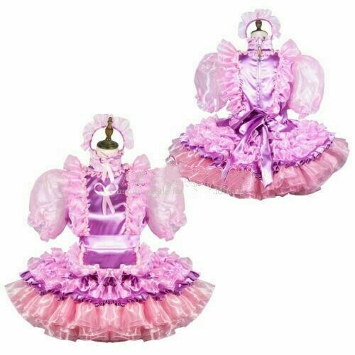 Maid sissy satin organza dress - sissy,