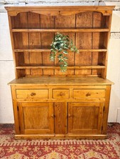Victorian Handmade Solid Pine and Beech Welsh Dresser