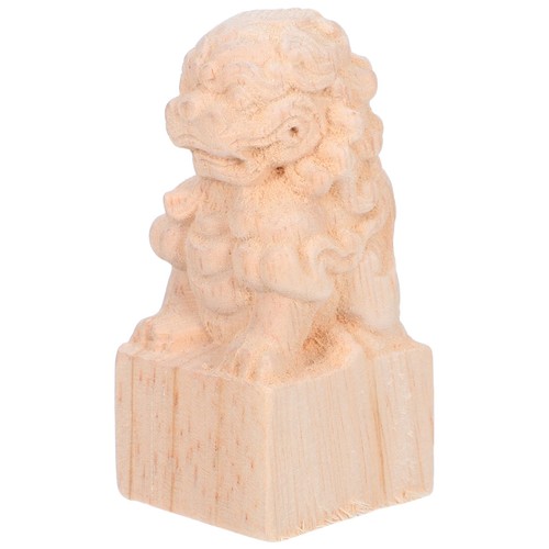 Carved wooden lion finials - carved,