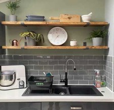 Rustic Wood Shelf Urban Reclamation Handmade Scandinavian Pine Raw Steel