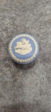Wedgwood Blue Jasper Ware Round Lidded Pill / Trinket Box