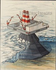 1985 Press Photo ODECO Mobile Arctic Platform Illustration - nod09582