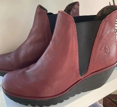 Fly london burgundy wedge - london,