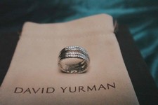 Perfect/David/Yurman18KWhite Gold Unisex Cross Ring Diamond Gold Ring US 7