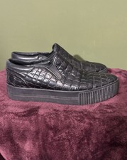 ASH Black Croc Flatform Shoe