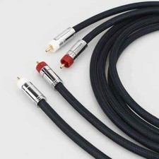 Pair Silver Plated OCC Copper Gold Plated Plug HiFi Interconnect RCA Cable