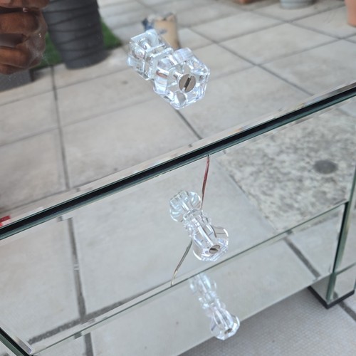 Pair mirrored bedside - mirrored,
