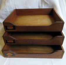 3 x Large Vintage Wooden