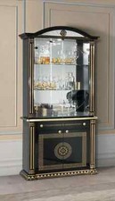 New Aria Italian Black/Gold 2 Door Vetrine/Display Cabinet