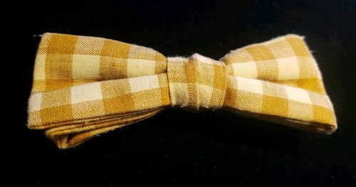 Vintage yellow checked bow tie - checked,