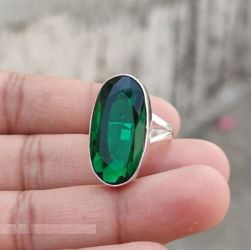 Handmade oval emerald - handmade, 925