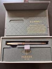 Vintage Parker Sonnet Cisele Sterling Silver GT Ballpoint Pen Used