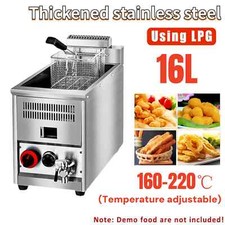 16L LPG/Natural Gas Commercial Fryer Catering Temperature Adjustable Gas Frying