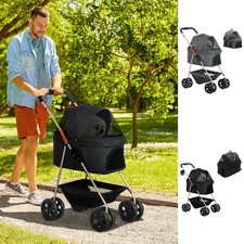 3 in 1 Pet Stroller, 4 Wheels