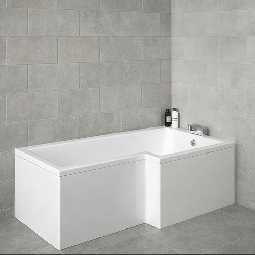 Shaped shower bath rh - shower, lh/rh