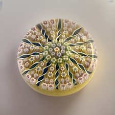 Vtg Perthshire Scotland Millefiori 12 Spoke Radial Twist 3" Glass  Paperweight