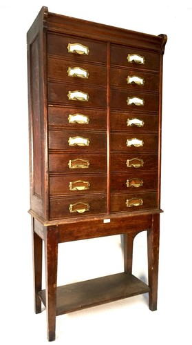 Antique edwardian oak filing - edwardian,