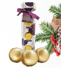Christmas Cracker Bath Bomb Set Mandarin Ginger Spiced Plum Vanilla 3 x 100g