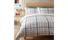 SAVE 50% - Habitat Painted Check White Bedding Set - Double (1969)