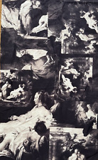 Vintage 90s Cotton Fabric Timney Fowler Lady in Waiting Monochrome Remnant