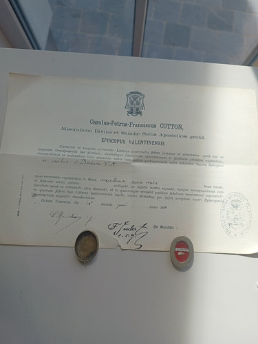 Saint barbara relic document - ,