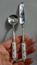 Japanese Cutlery Set Of A Tea Knife And Spoon New In A Box With Flowers 