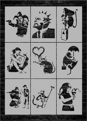 Banksy stencils 190 micron - banksy,