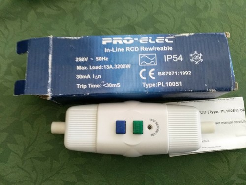 Pro elec line rcd - rcd, rewirable