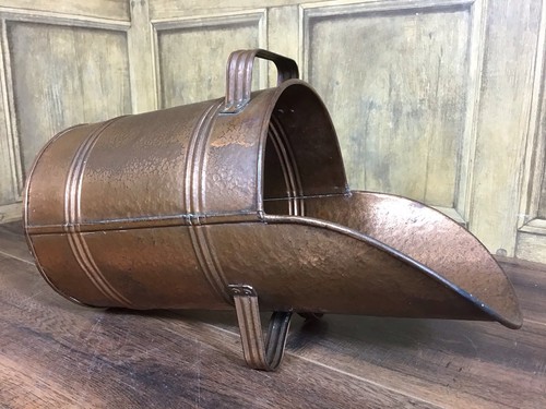 Vintage copper coal bucket - coal, /
