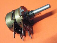 24mm Dual Gang (Stereo) Potentiometer Pot 200K A Log Shaft 6mm Nut A15 20g Z061