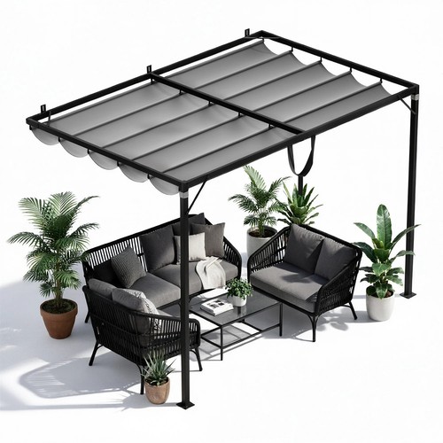 Aluminium lean gazebo - aluminium,
