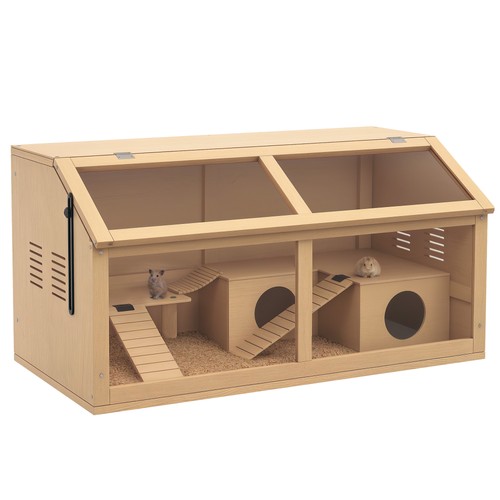 Pawhut wooden hamster cage for - hamster,
