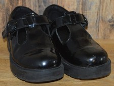 Kickers Mary Jane Shoes School Work Black Premium Leather - UK3 EU36