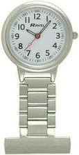 Nurses Fob Watch Easy Read Large Classic Face By Ravel Model R1101.10 ( Silver )